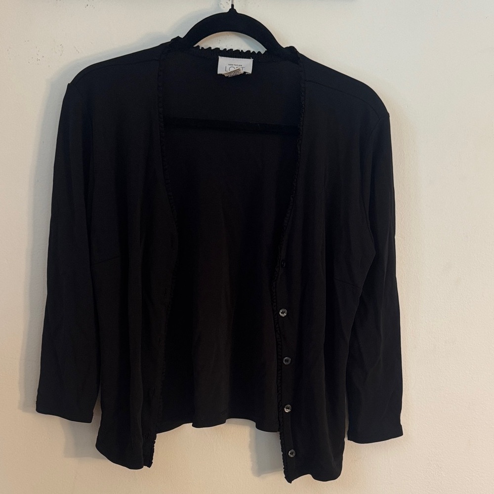 LOFT Black Cardigan Sweater